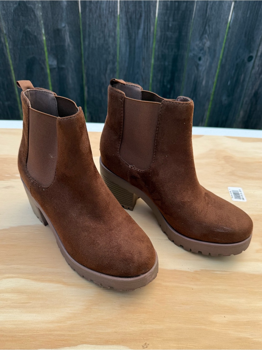 Soda Brown Suede Chelsea Ankle Booties